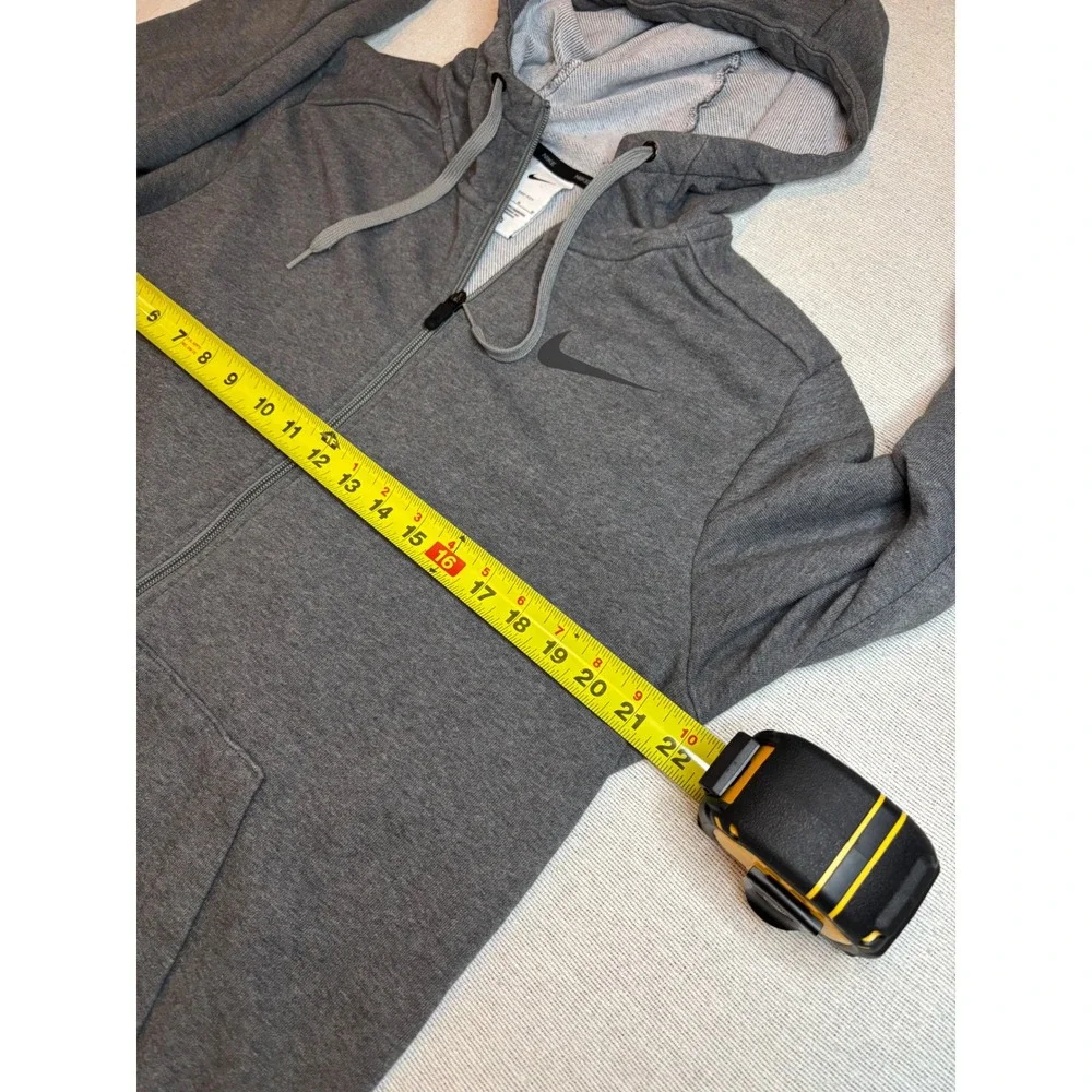 Nike Hoodie Mens Medium Gray Dri-FIT Full Zip Athletic Sweatshirt Training